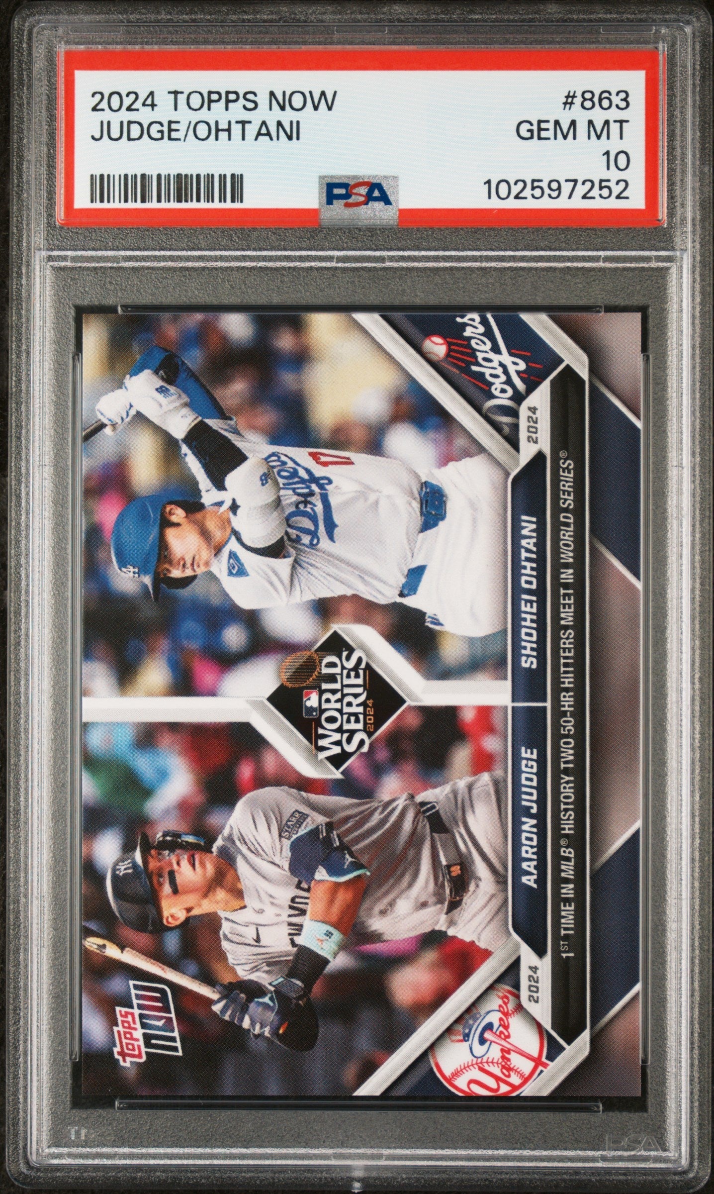 Graded 2024 Topps Now Aaron Judge/Shohei Ohtani #863 Baseball Card PSA 10 Gem Mint