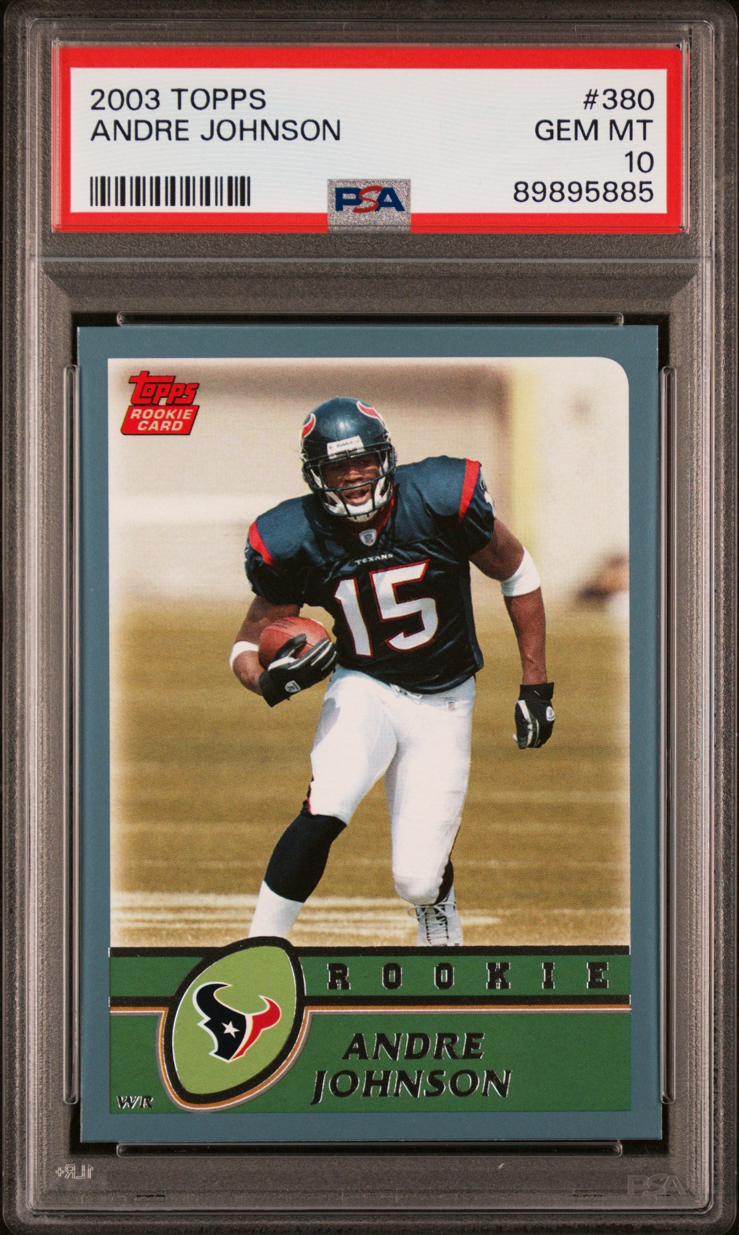 Graded 2003 Topps Andre Johnson #380 Rookie RC Football Card PSA 10 Gem Mint
