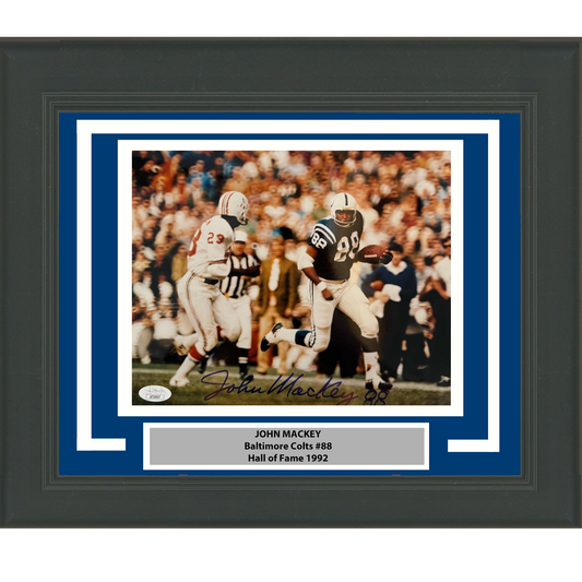 Framed Autographed/Signed John Mackey Indianapolis Colts 8x10 Football Photo JSA COA
