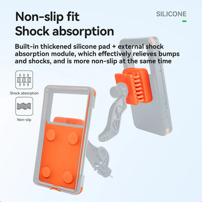 Magnetic Waterproof Bike Phone Holder Shock-Absorbing For 4.7–6.9‘’