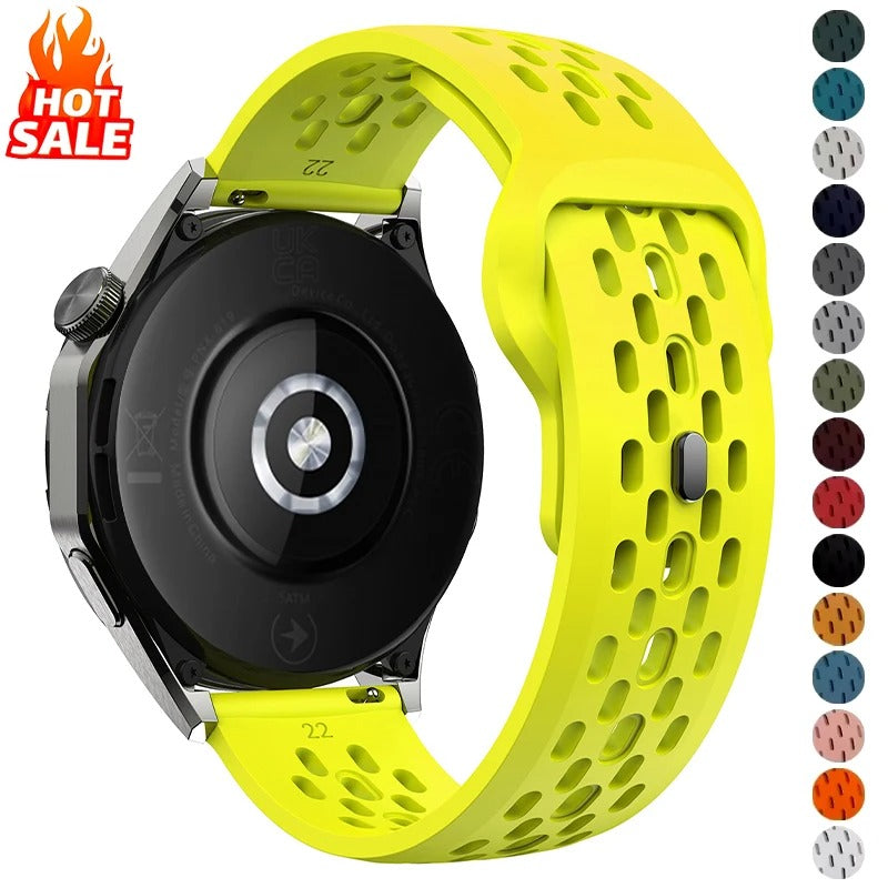 18mm, 20mm, 22mm, Strap for Samsung Galaxy Watch 7 FE 6 5 4 5Pro 6/4Classic Silicone Band for Huawei GT5 Pro 46mm GT4/3Pro Bracelet