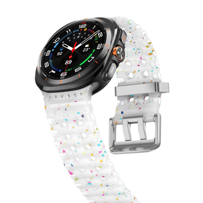 Ocean Silicone Samsung Galaxy Ultra Watch Band Silver Buckle 47MM