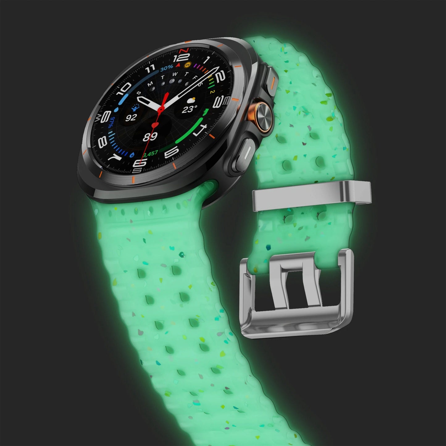 Ocean Silicone Samsung Galaxy Ultra Watch Band Silver Buckle 47MM