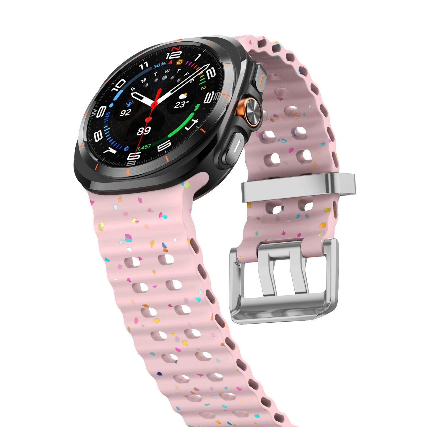 Ocean Silicone Samsung Galaxy Ultra Watch Band Silver Buckle 47MM