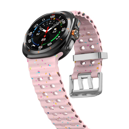 Ocean Silicone Samsung Galaxy Ultra Watch Band Silver Buckle 47MM