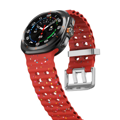 Ocean Silicone Samsung Galaxy Ultra Watch Band Silver Buckle 47MM