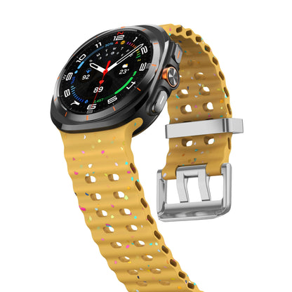 Ocean Silicone Samsung Galaxy Ultra Watch Band Silver Buckle 47MM