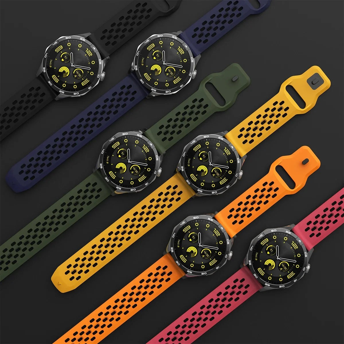 18mm, 20mm, 22mm, Strap for Samsung Galaxy Watch 7 FE 6 5 4 5Pro 6/4Classic Silicone Band for Huawei GT5 Pro 46mm GT4/3Pro Bracelet