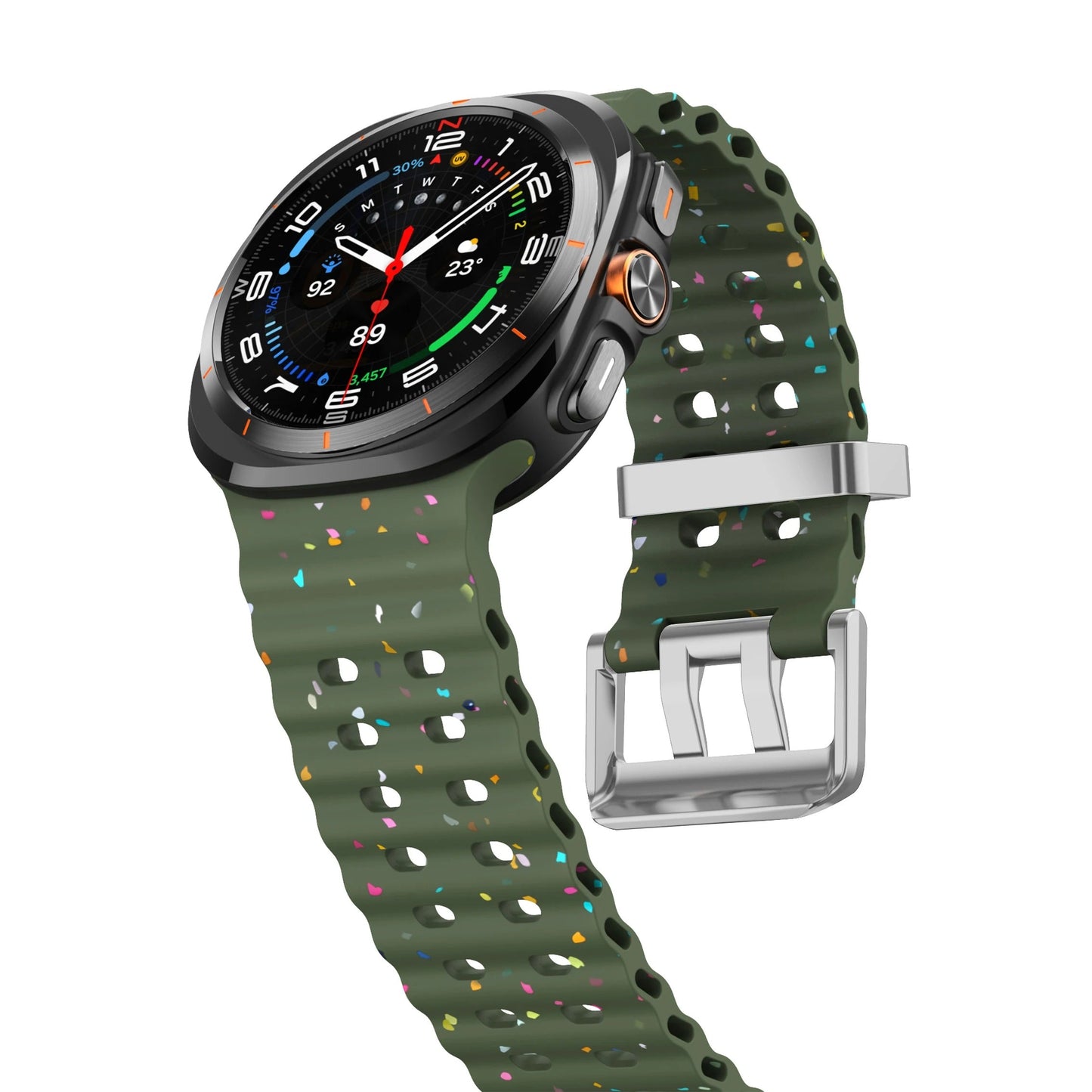 Ocean Silicone Samsung Galaxy Ultra Watch Band Silver Buckle 47MM