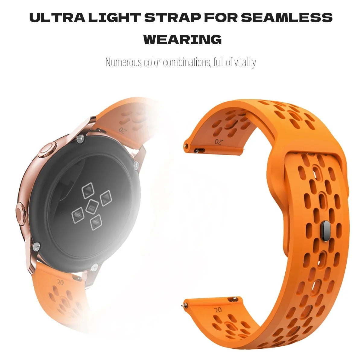 18mm, 20mm, 22mm, Strap for Samsung Galaxy Watch 7 FE 6 5 4 5Pro 6/4Classic Silicone Band for Huawei GT5 Pro 46mm GT4/3Pro Bracelet