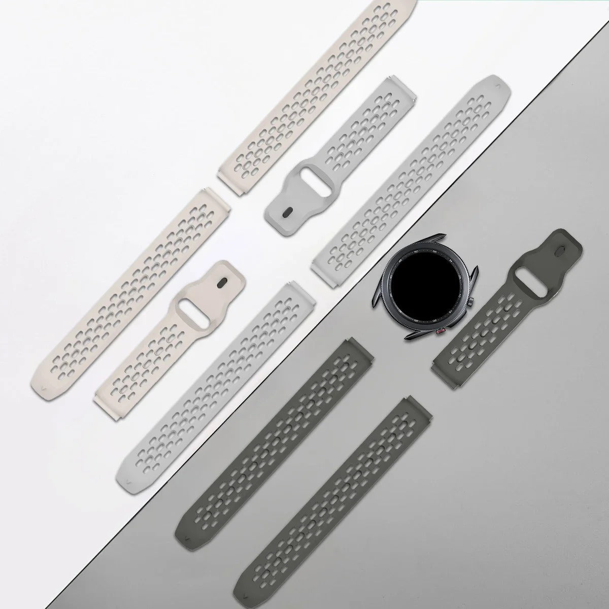 18mm, 20mm, 22mm, Strap for Samsung Galaxy Watch 7 FE 6 5 4 5Pro 6/4Classic Silicone Band for Huawei GT5 Pro 46mm GT4/3Pro Bracelet