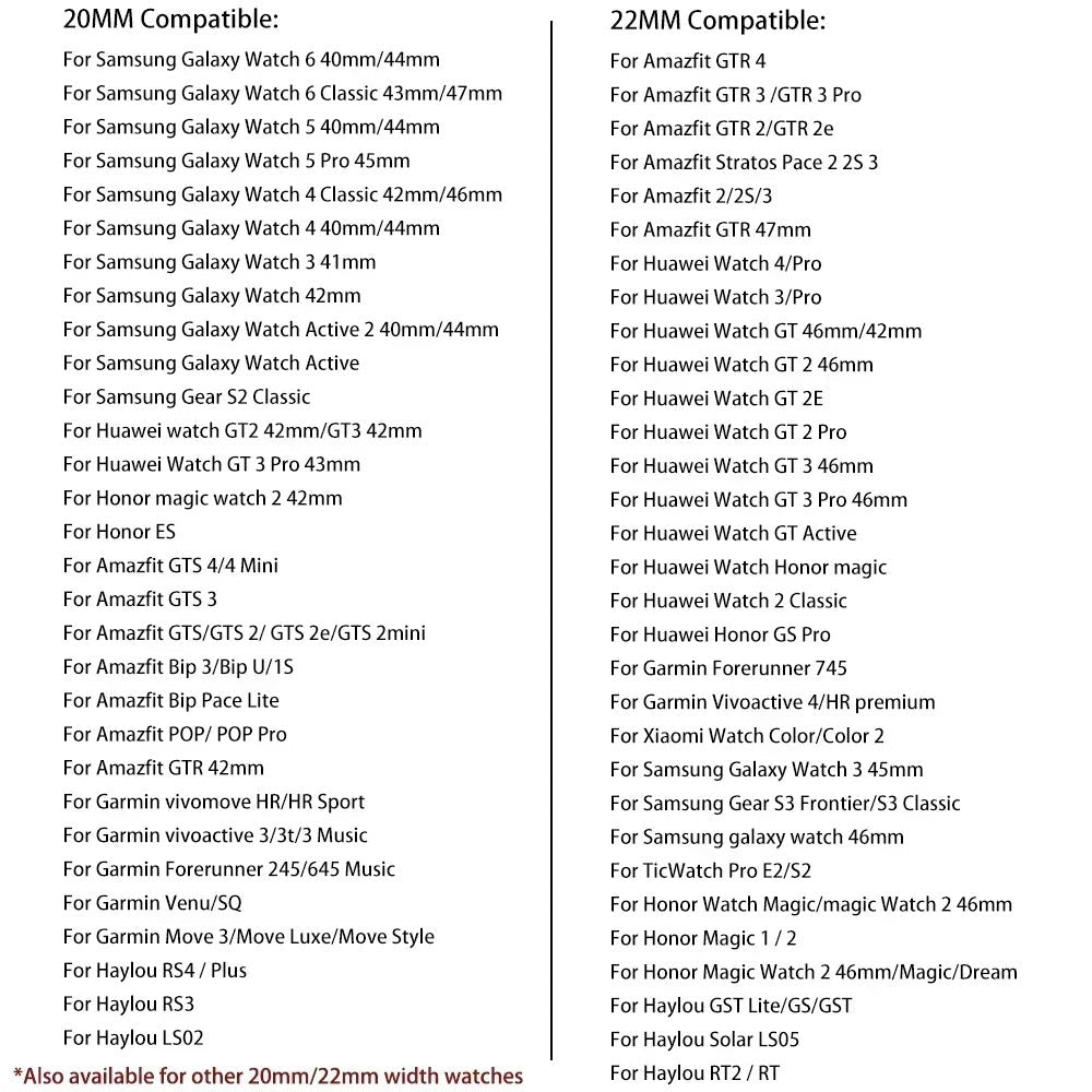 20mm, 22mm, Strap for Samsung Galaxy Watch 7 FE 6 5 4 5Pro 6/4Classic Silicone Band for Huawei GT5 Pro 46mm GT4/3Pro Bracelet (Kopya)