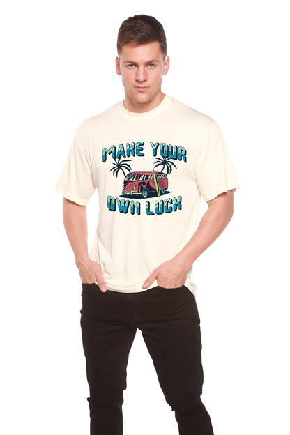 Make your own luck Men's Bamboo Viscose/Organic Cotton Short Sleeve Graphic T-Shirt
