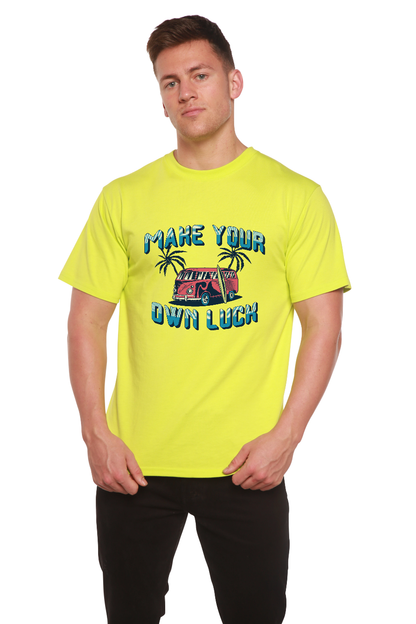 Make your own luck Men's Bamboo Viscose/Organic Cotton Short Sleeve Graphic T-Shirt