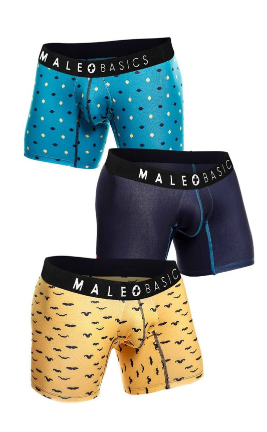 MaleBasics 3-Pack Boxer Brief Prints Stache