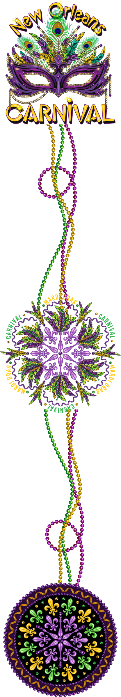 Carnivale  Mardi Gras Handmade Leggings with Pockets