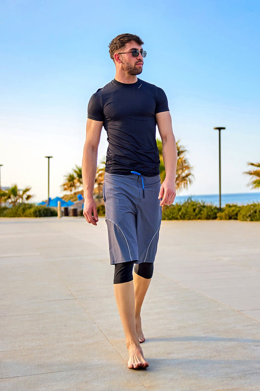 Marina Gray Men's Modest Swim Shorts – S2501-1