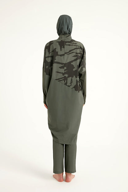 Khaki Full Coverage Modest Swimwear Burkini Set M2516