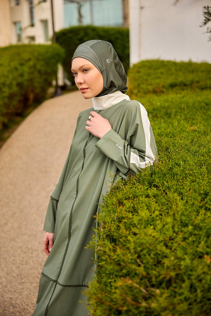 Khaki Modest Full Coverage Swimsuit – Islamic Burkini Set | M2521-1