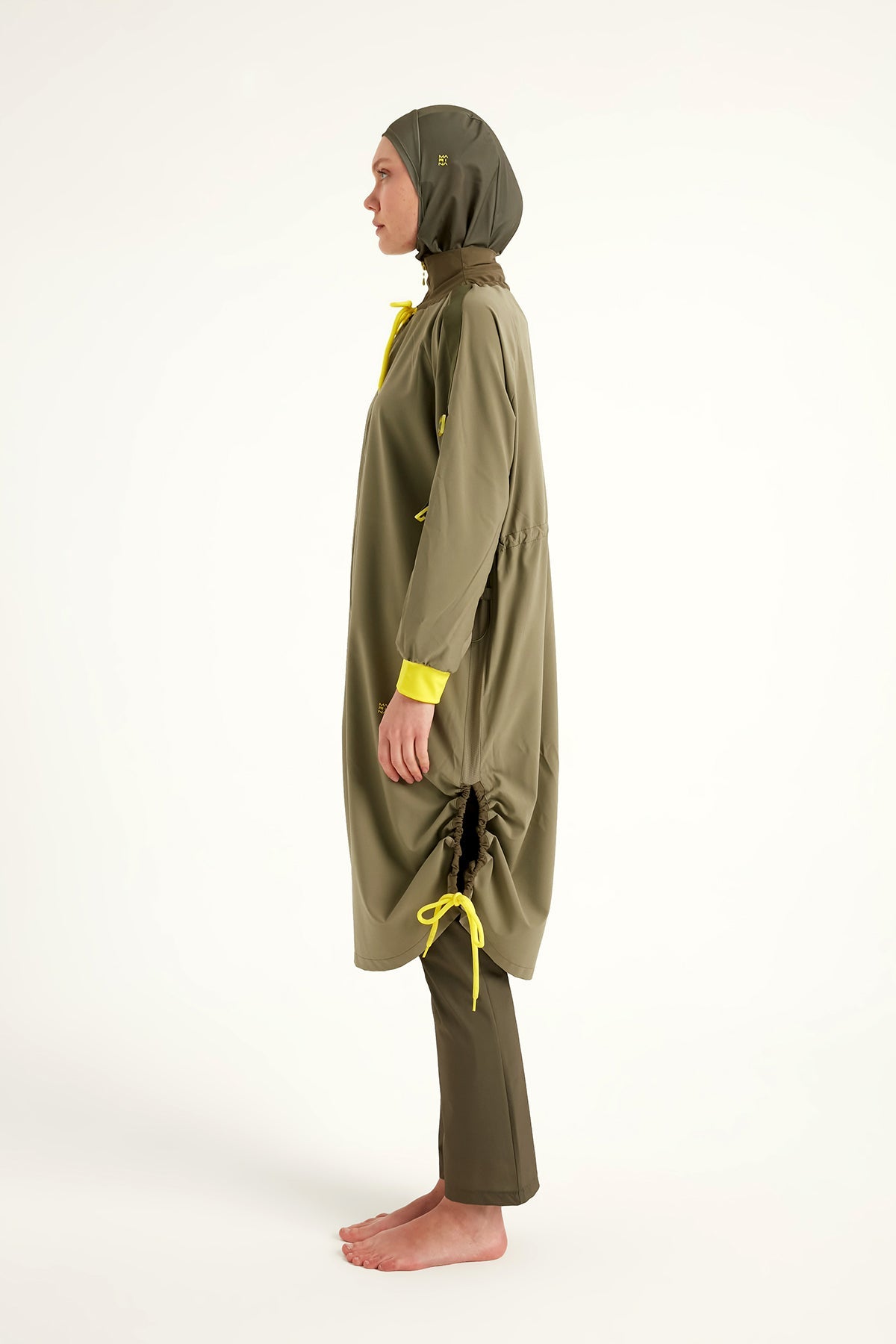 Khaki Full Coverage Swimwear Burkini Set M2524