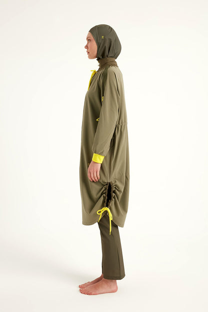 Khaki Full Coverage Swimwear Burkini Set M2524