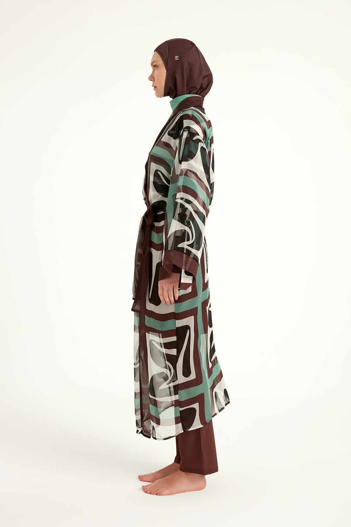 Silky Full Coverage Modest Kimono – Marina P2510 Brown