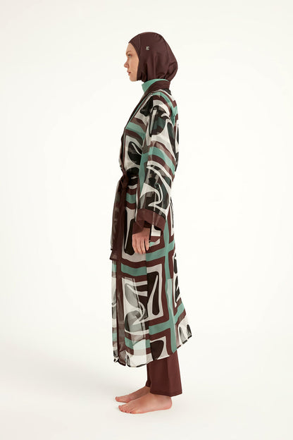 Silky Full Coverage Modest Kimono – Marina P2510 Brown