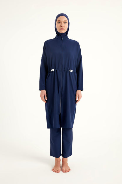Navy Full Coverage Modest Swimwear Burkini Set M2507-2