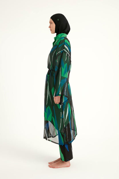 Silky Modest Full Coverage Kimono – Lightweight Elegant Swim Cover P2503-1