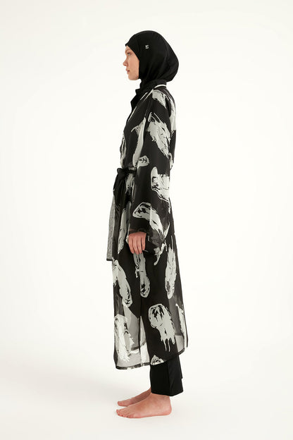 Elegant Silky Modest Kimono – Lightweight Full Coverage Beach Cover P2503-3