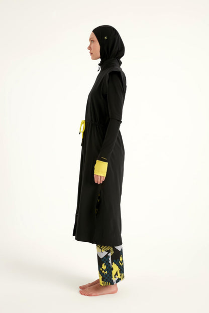 Marina Black Full Coverage Islamic Swimwear Burkini Set M2501-1