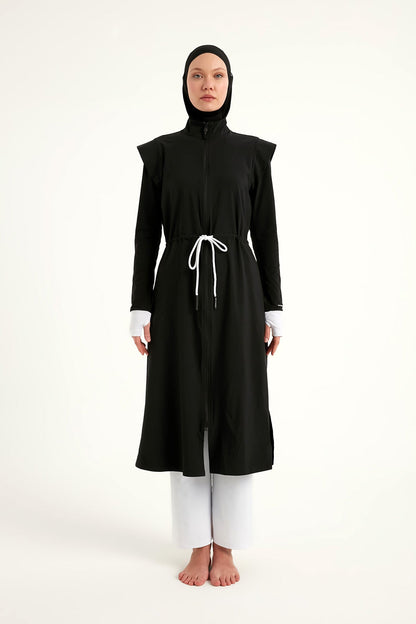 Black Full Coverage Islamic Swimwear Burkini Set M2501-2
