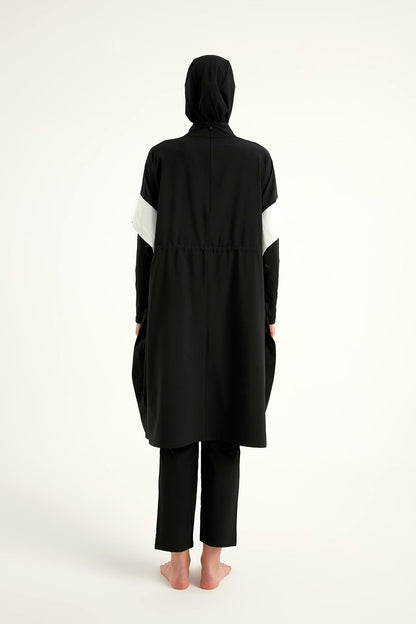 Black Burkini Set Full Coverage Modest Islamic Swimwear M2502