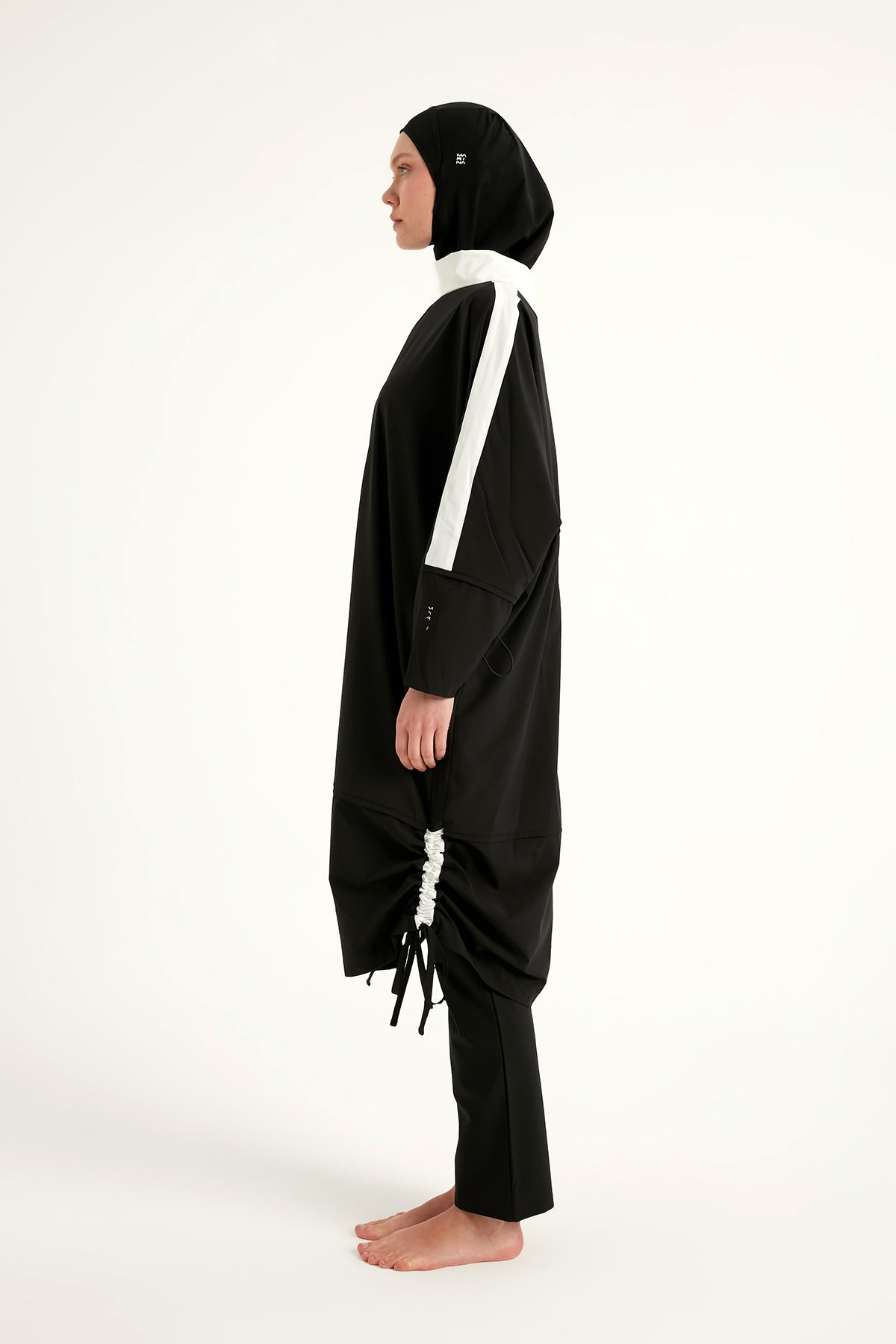 Black Full Coverage Modest Swimwear Burkini Set M2521-3