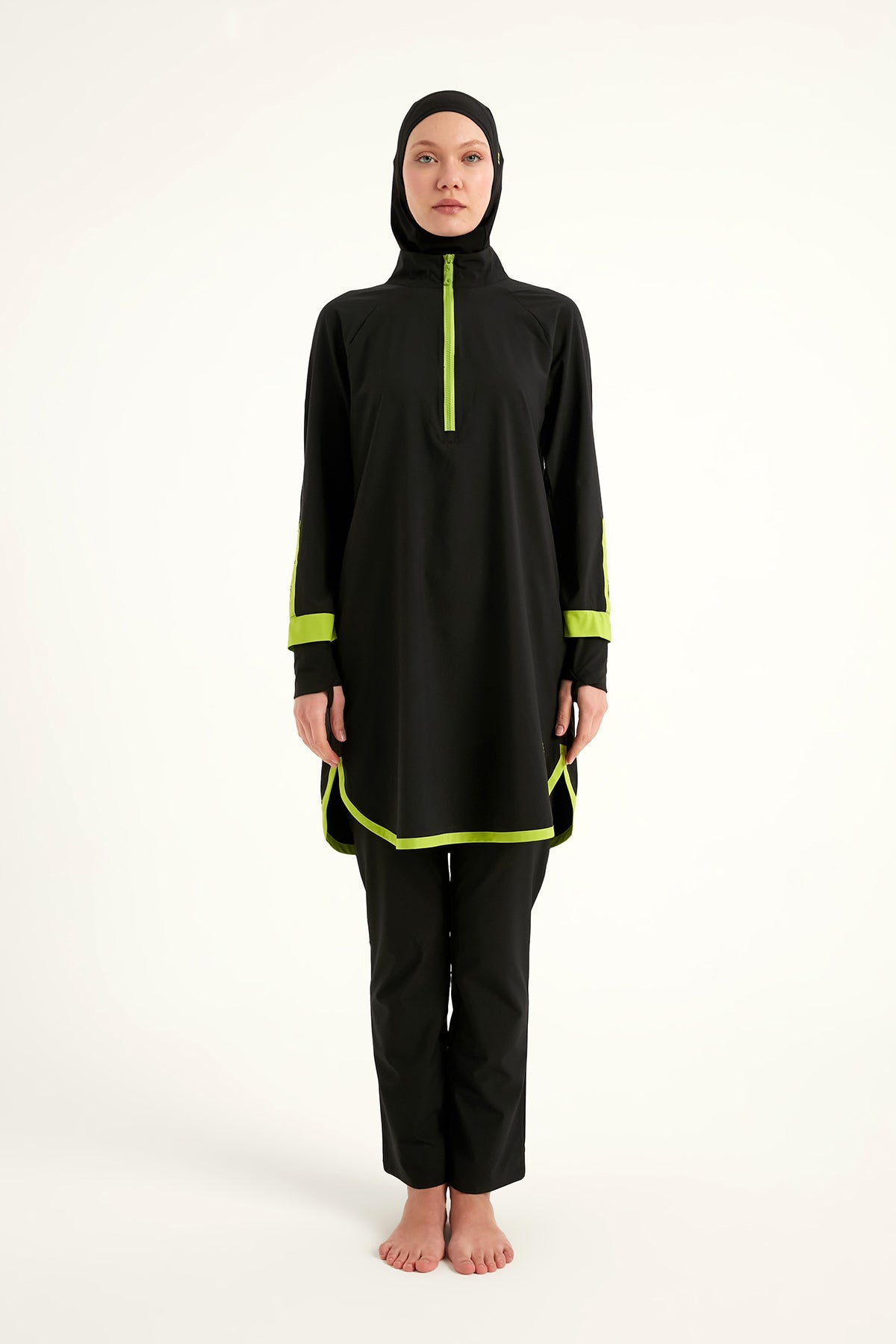 Marina Black Full-Coverage Modest Swimsuit – M2531