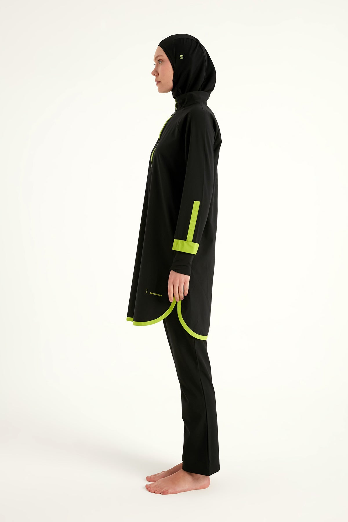Marina Black Full-Coverage Modest Swimsuit – M2531