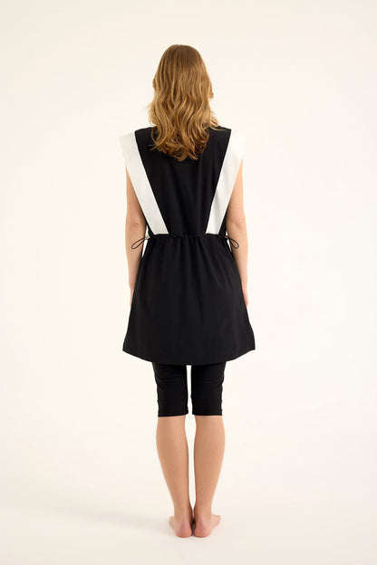 Marina Black Modest Half-Coverage Swimsuit - H2511