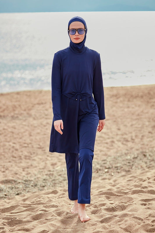 Lycra Navy Burkini Modest Swimwear M2462