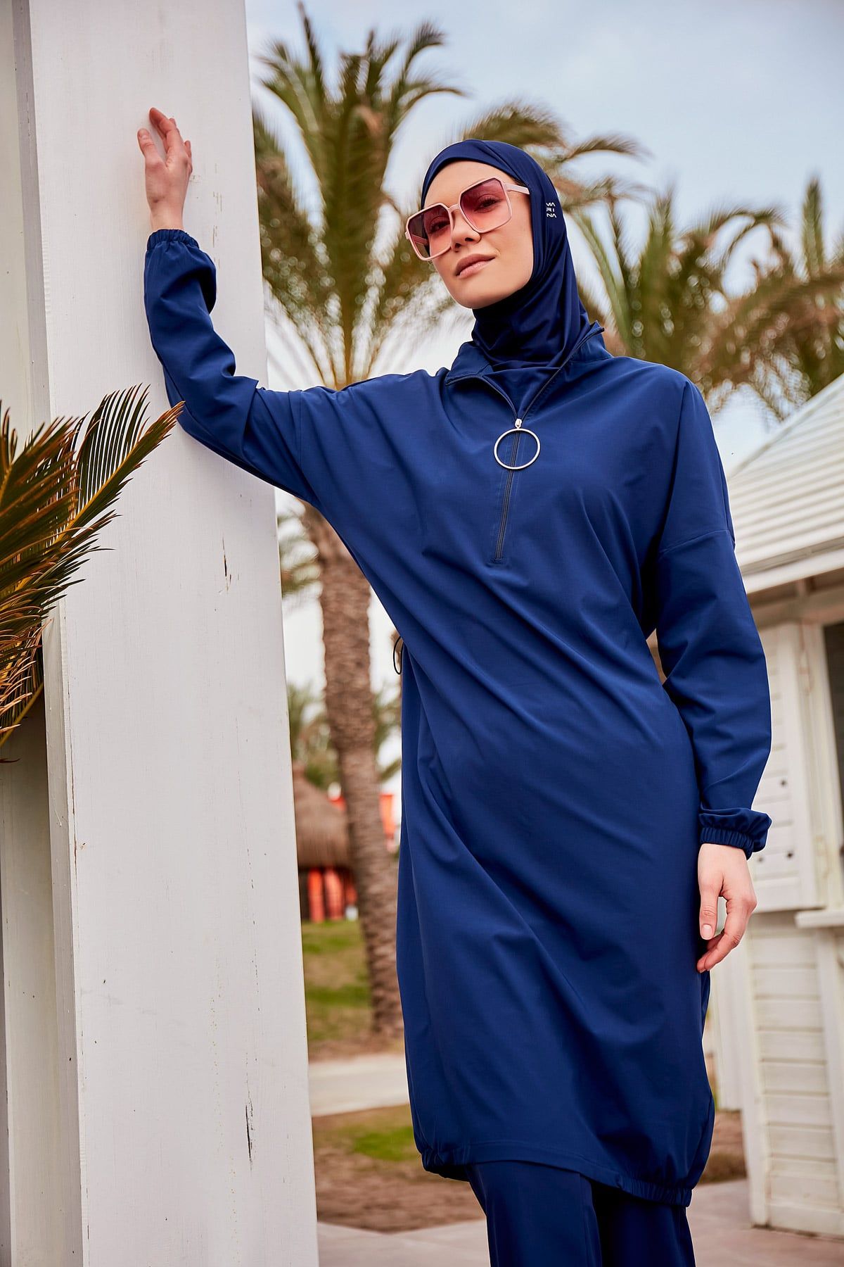 Woven Navy Burkini Modest Swimwear M2403