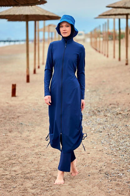 Woven Navy Burkini Modest Swimwear M2416