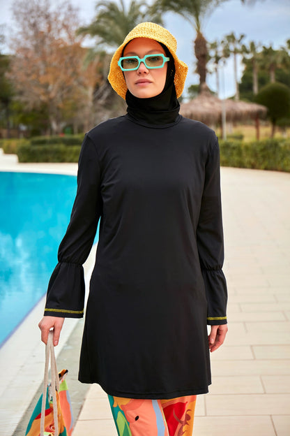 Lycra Black Burkini Modest Swimwear M2473