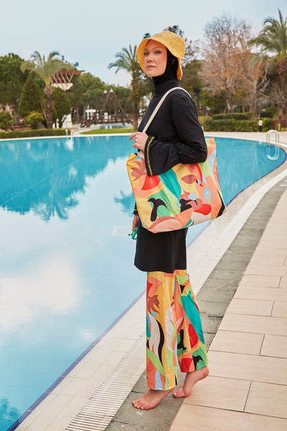 Lycra Black Burkini Modest Swimwear M2473