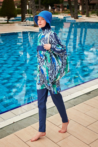 Colourful Burkini Modest Swimwear R2408