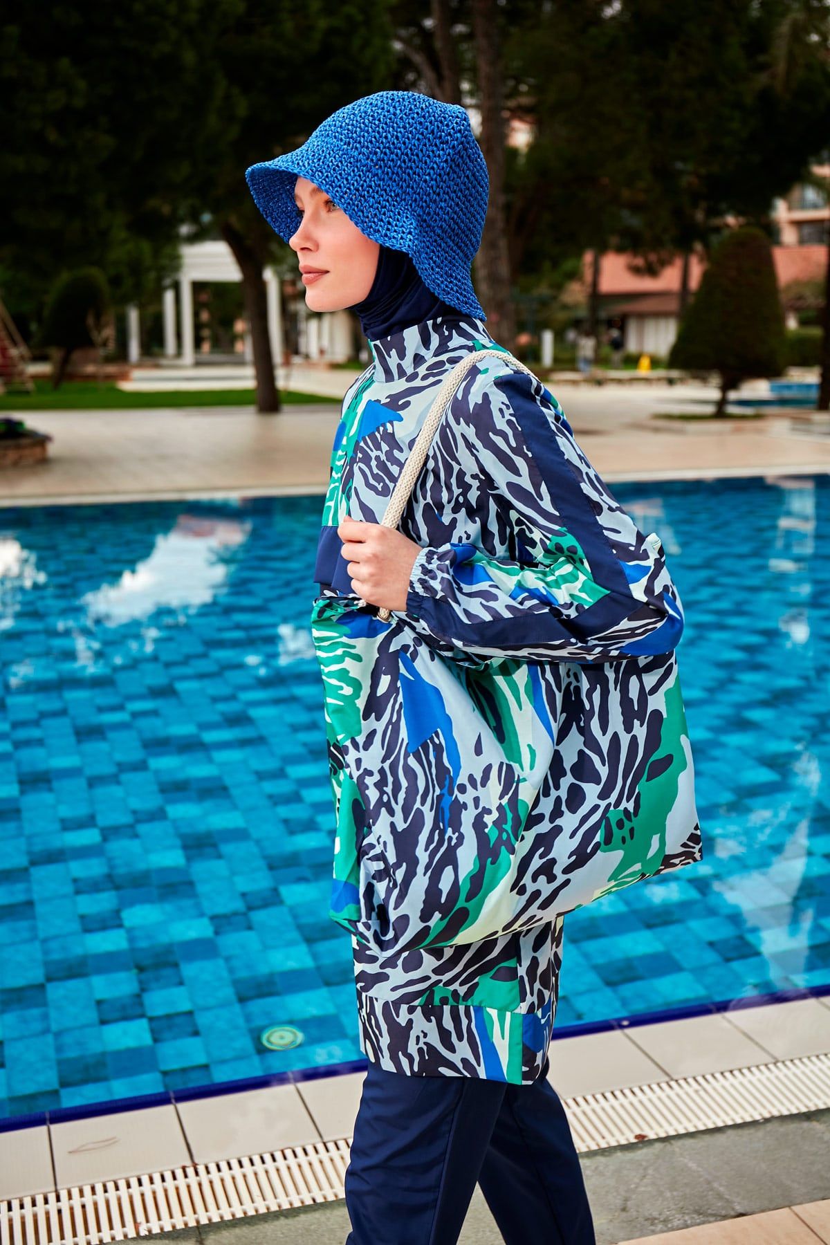 Colourful Burkini Modest Swimwear R2408
