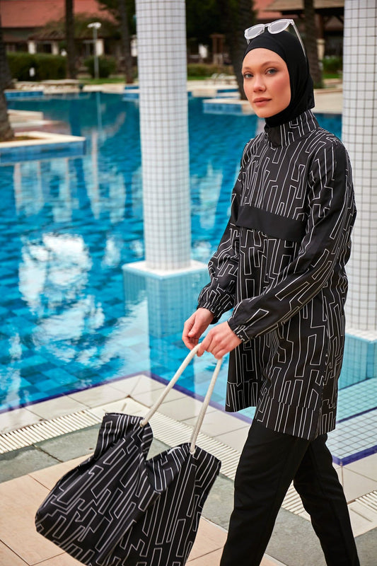 Colourful Burkini Modest Swimwear R2406