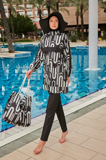 Colourful Burkini Modest Swimwear R2412