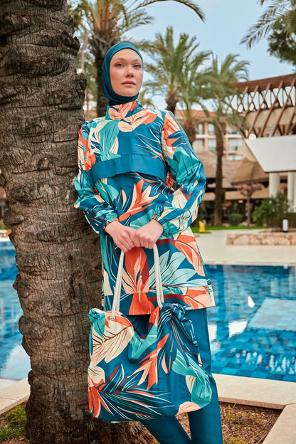 Colourful Burkini Modest Swimwear R2411
