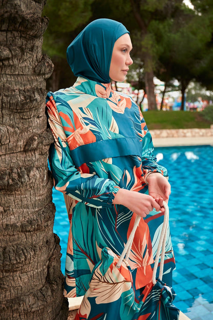 Colourful Burkini Modest Swimwear R2411