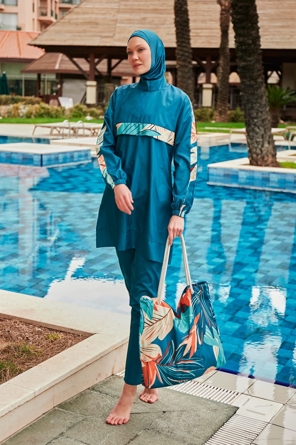 Colourful Burkini Modest Swimwear R2410