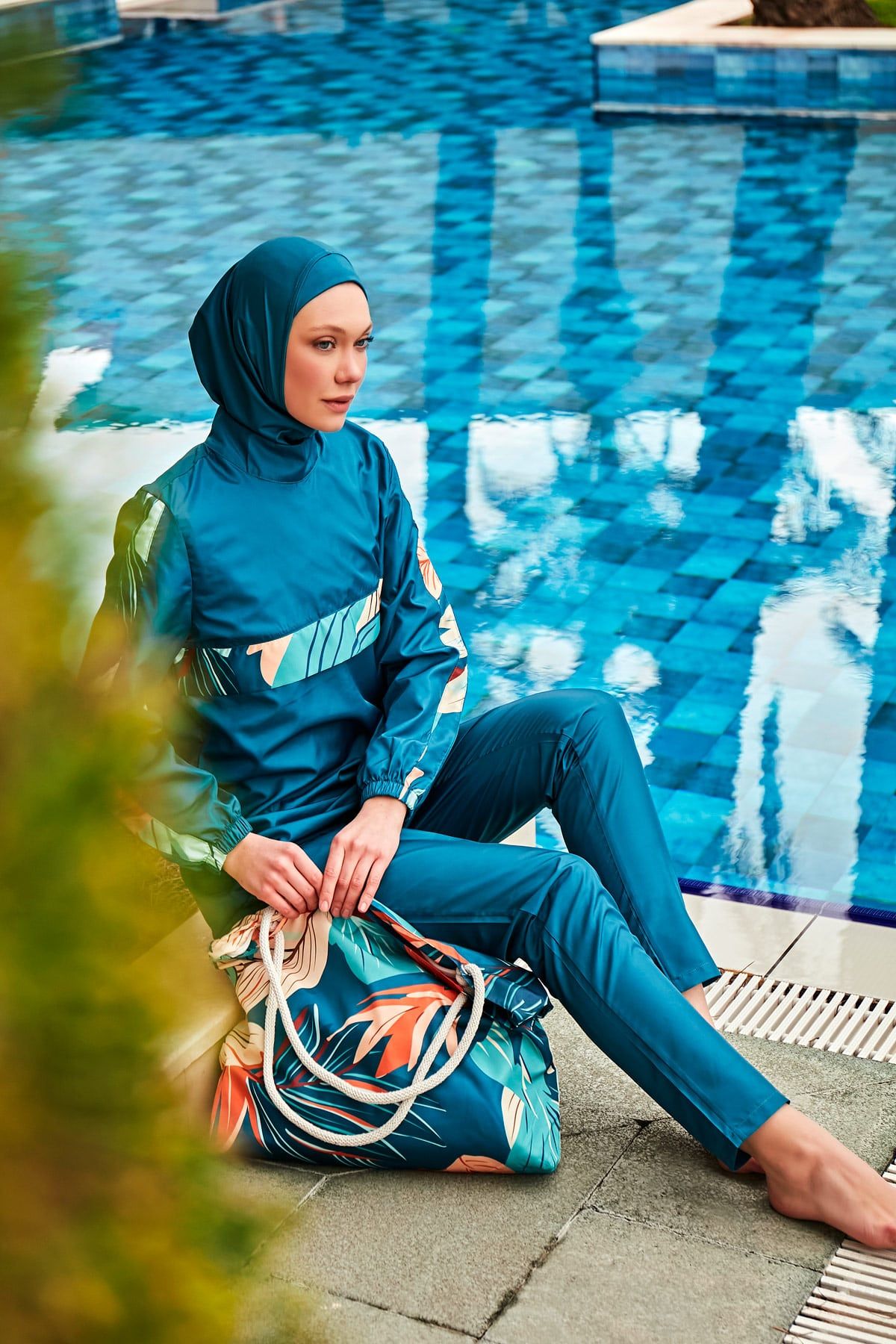 Colourful Burkini Modest Swimwear R2410